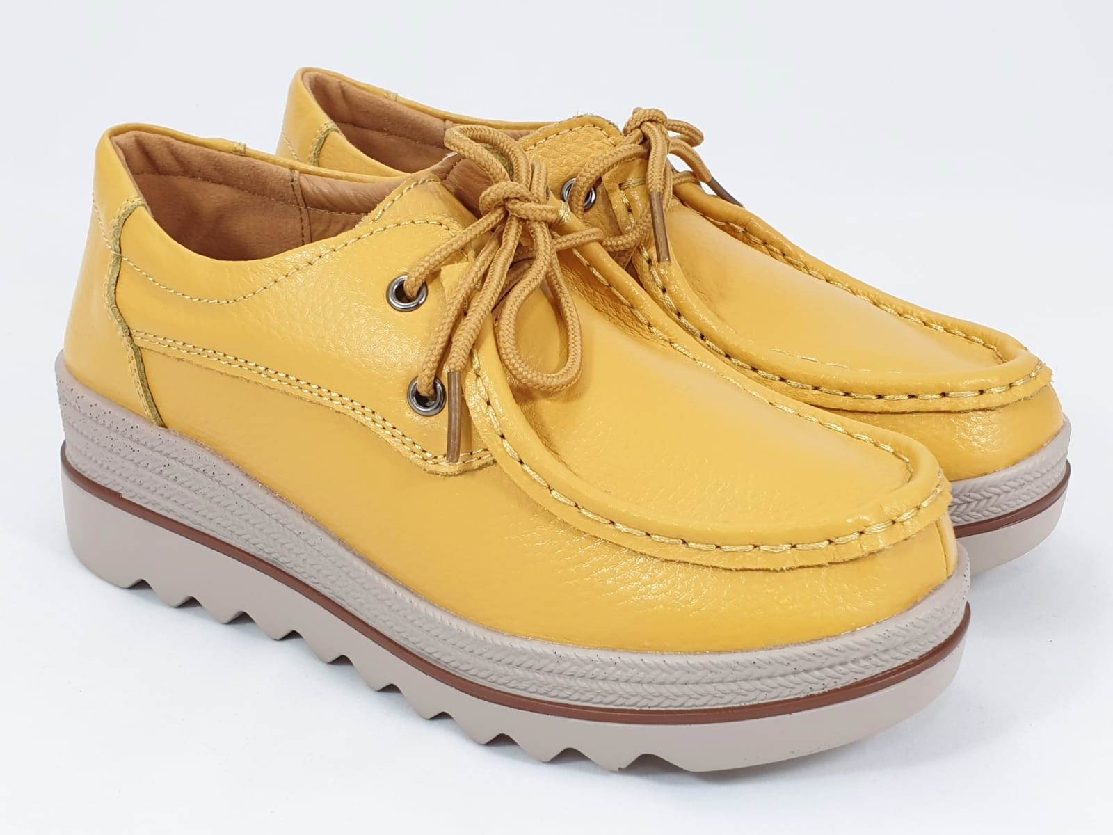 Pantofi dama piele galbeni Flavia biashoes.ro imagine reduceri